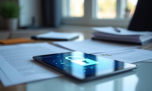 Legal documents and digital security shield icon representing POPIA compliance